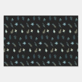 Baum-Blätter botanisch elegante Blue Aquarell Geschenkpapier Set (Vorderseite)