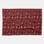 Baum-Blätter botanisch elegante Blue Aquarell Geschirrtuch (Horizontal)