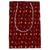 Baum-Blätter botanisch elegante Blue Aquarell Mittlere Geschenktüte (Vorderseite)