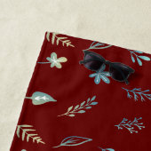 Baum-Blätter botanisch elegante Blue Aquarell Strandtuch (Beispiel)