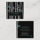 Baum-Blau-Vögel *~* Baumzüchter-Baum-Doktor-Birke Quadratische Visitenkarte (Vorne/Hinten)