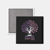 Baum - Brustkrebs und Gewalt im Haushalt Magnet (Vorderseite/Rückseite)