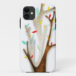 Baum-bunter Stamm-Kasten iPhone 11 Hülle