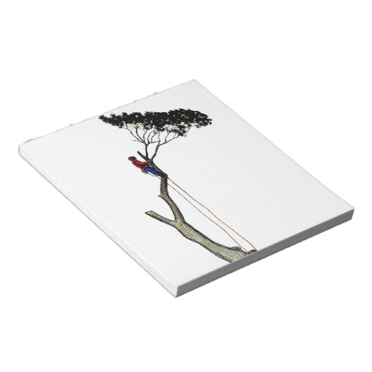 Baum Chirurg Arborist am Werk zur Zeit Chainsaw Gi Notizblock (angewinkelt)