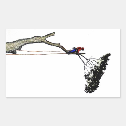 Baum Chirurg Arborist am Werk zur Zeit Chainsaw Gi Rechteckiger Aufkleber (Vorderseite)