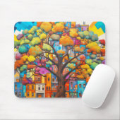 Baum Civilization Concept Abstrakte farbenfrohe Ma Mousepad (Mit Mouse)