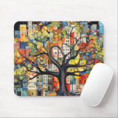 Baum Civilization Concept Abstrakte farbenfrohe Ma Mousepad (Mit Mouse)