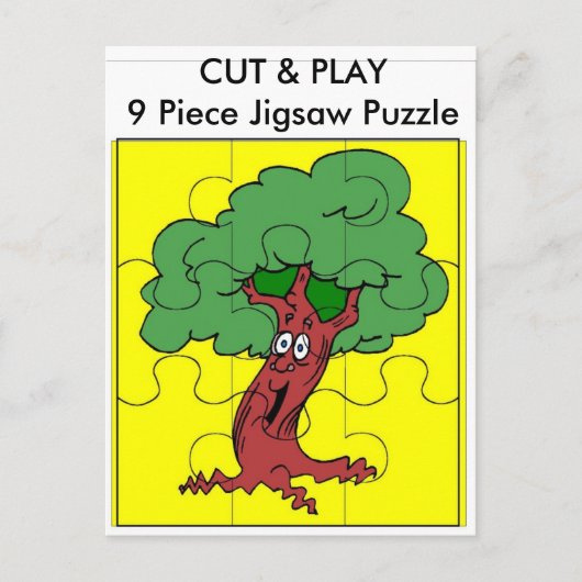 Baum, CUT & PLAY 9 Stück Jigsaw Puzzle Postkarte (Vorderseite)