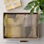 Baum dekorierte Hütte am Morgen Nebel Seidenpapier (Geschenk)