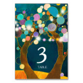 Baum der Aquamarinen Hochzeit Tischnummer (Rückseite)