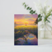 Baum, der das magische Licht umspannt Postkarte (Stehend Vorderseite)
