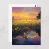 Baum, der das magische Licht umspannt Postkarte (Vorne/Hinten)
