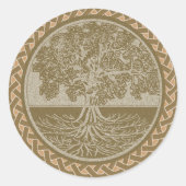 Baum der Erdung Runder Aufkleber (Vorderseite)