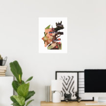Baum der Erkenntnis Collage Kunst Druck
