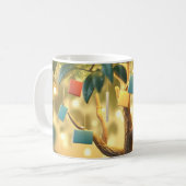 "Baum der Erkenntnis" mit hängenden Büchern Kaffeetasse (Vorderseite Links)