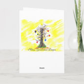 Baum der gelben Grußkarte der Liebe Karte (Rückseite)