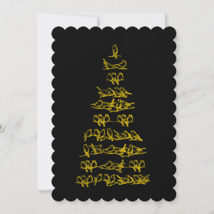 Baum der goldenen Vögel Feiertagskarte