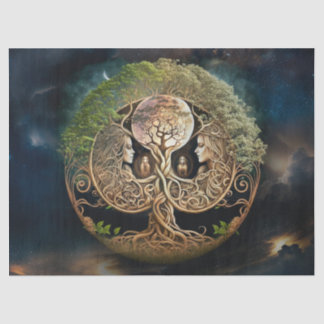Baum der Göttin des Lebens und des Mondes Seidenpapier
