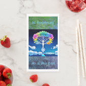 Baum der Grünen Wolken 1. Jubiläum Party Serviette (Beispiel)