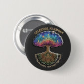 Baum der himmlischen Harmonie | Kosmisches Meditat Button (Vorne & Hinten)