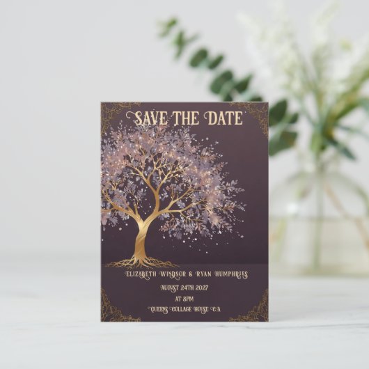 Baum der Hochzeit Postkarte (Stehend Vorderseite)