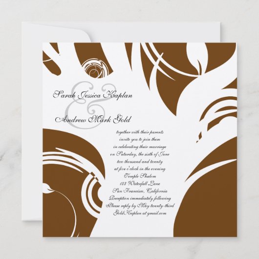 Baum der jüdischen Hochzeit Einladung (Rückseite)