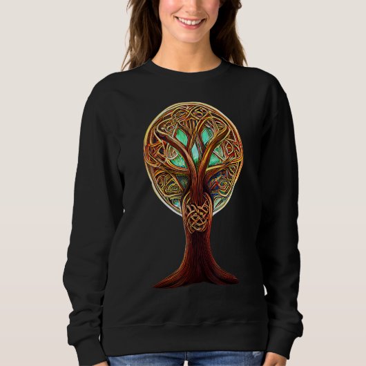 Baum der keltischen Knüpfarbeit Yggdrasil Irish Sy Sweatshirt (Vorderseite)
