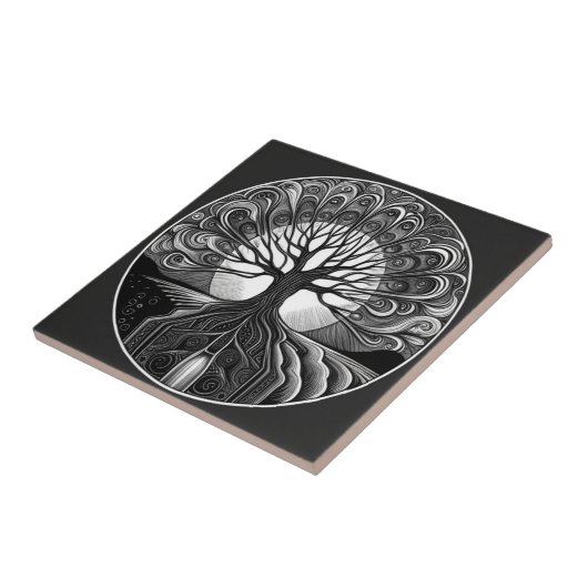 Baum der Keramik Fliese (Seite)