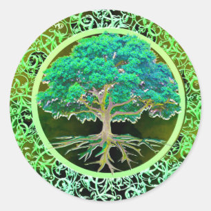 Baum der Leben-Gesundheit Runder Aufkleber