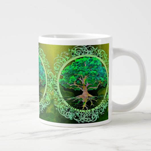 Baum der Leben-Gesundheit und des Wohlstandes Jumbo-Tasse (Rechts)