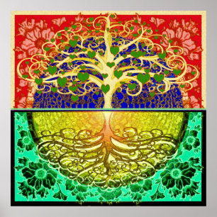 Baum der Leben-Herzen Poster