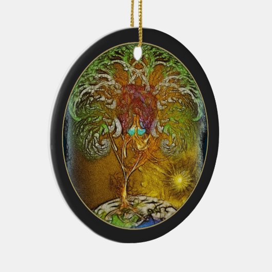 Baum der Leben-Illustration Keramikornament (Rechts)