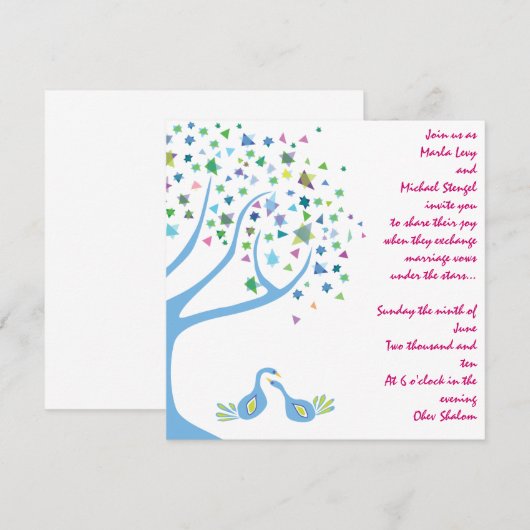 Baum der Leben-jüdische Einladung (Vorne/Hinten)