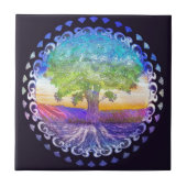 Baum der Leben-Liebe, Frieden, Balance Fliese (Vorderseite)