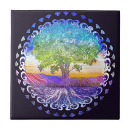 Baum der Leben-Liebe, Frieden, Balance Fliese