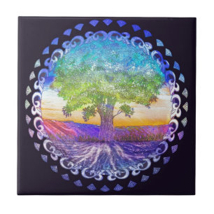 Baum der Leben-Liebe, Frieden, Balance Fliese