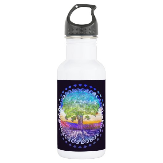Baum der Leben-Liebe, Frieden, Balance Trinkflasche (Vorderseite)