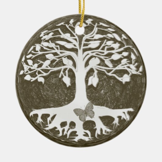 Baum der Leben-neuen Anfänge durch Amelia Carrie Keramik Ornament (Vorne)