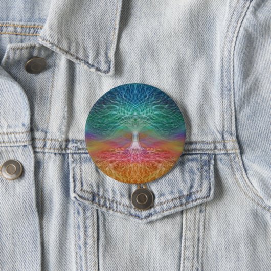 Baum der Leben-Regenbogen-Herzen Button (Beispiel)