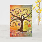 Baum der Leben-Regenbogen-schöne Malerei-schöner Karte (Gelbe Blume)