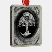 Baum der Leben-Stille innen Silbernes Ornament (Rechts)