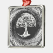 Baum der Leben-Stille innen Silbernes Ornament (Links)