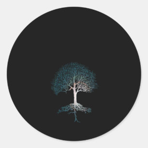 Baum der Leben-stillen Nacht Runder Aufkleber