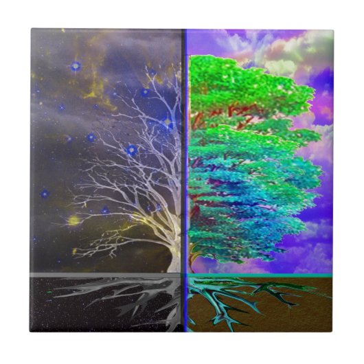 Baum der Leben-Verbindung Fliese (Vorderseite)