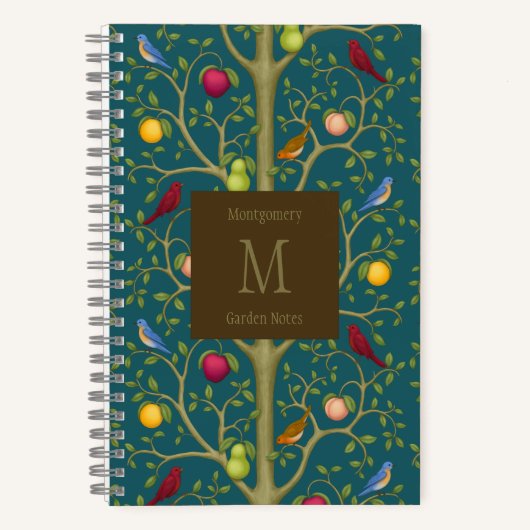 Baum der lebenden Schätze Monogramm 14x21,5cm Notizblock (Vorderseite)