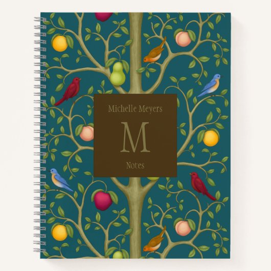 Baum der lebenden Schätze Monogramm 21,59 x 27,94  Notizblock (Vorderseite)