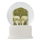 Baum der Lebenschnekugel Schneekugel (Vorderseite)