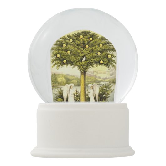 Baum der Lebenschnekugel Schneekugel (Rückseite)