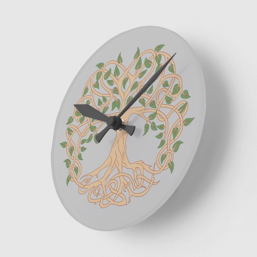 Baum der Lebensgestaltung Runde Wanduhr (Winkel)