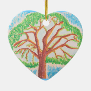 Baum der Lebensherz-Ornament Keramikornament